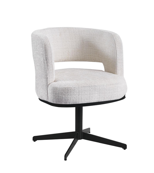 Lira - Draaibare Bouclé Stoel met Zwarte Poot