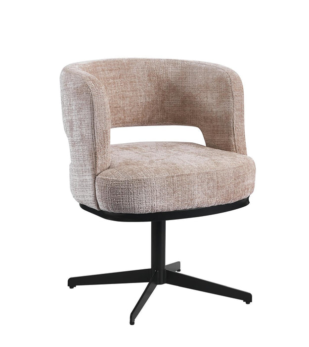Lira - Draaibare Bouclé Stoel met Zwarte Poot