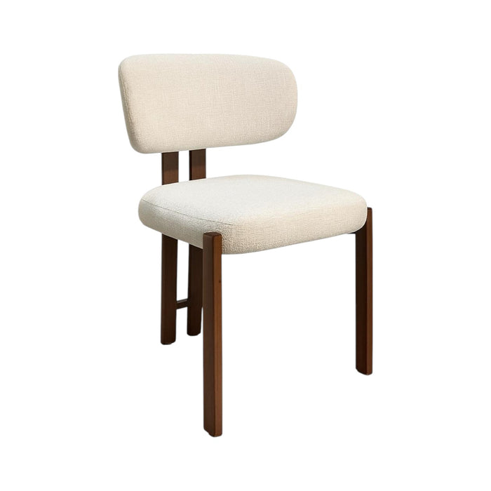 Niva - Stoffen Eetkamerstoel met Massief Houten Frame