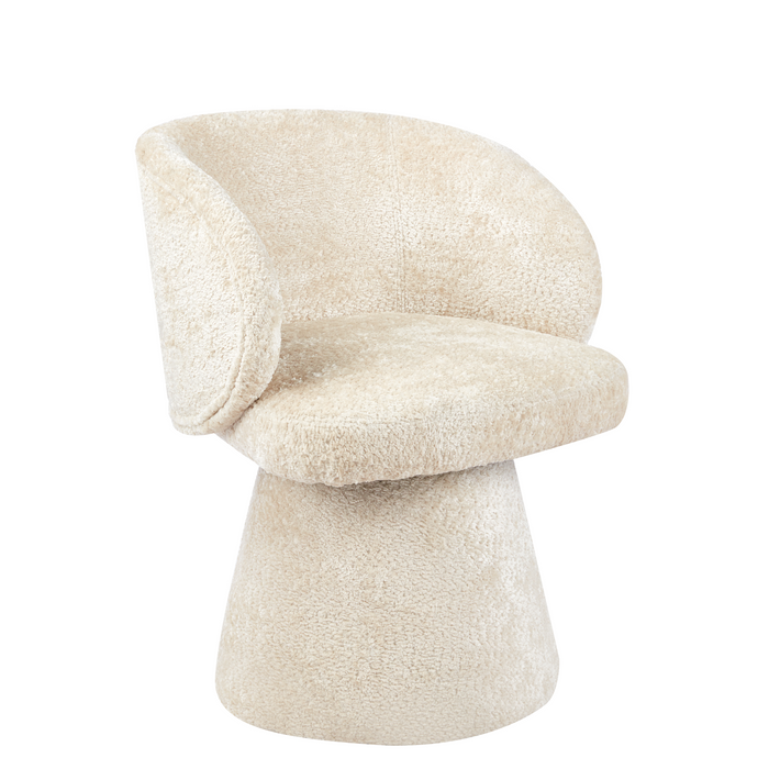 Aleni | Bouclé Draaistoel in Sculpturale Vorm