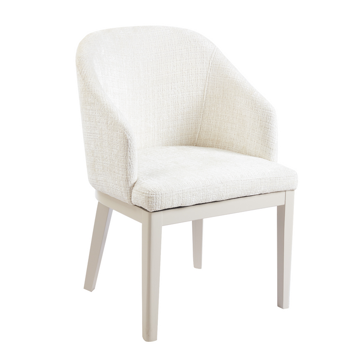 Lunira | Bouclé Eetkamerstoel met Houten Poten