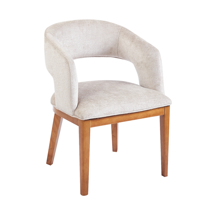 Calista | Comfortabele eetkamerstoel met houten frame