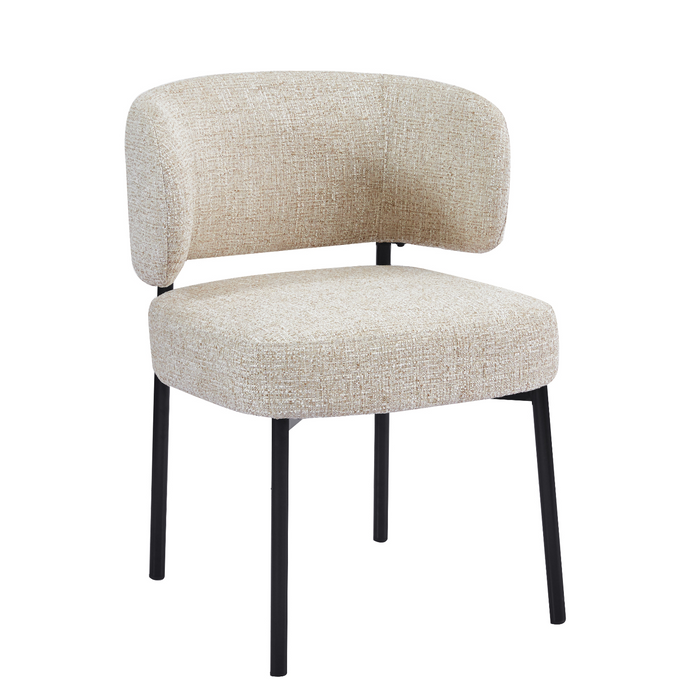 Lorena | Comfortabele eetkamerstoel met metalen poten