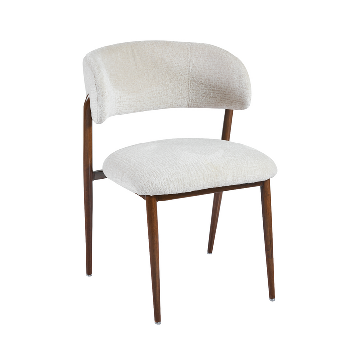 Liorra | Minimalistische eetkamerstoel met gebogen rugleuning en houten poten