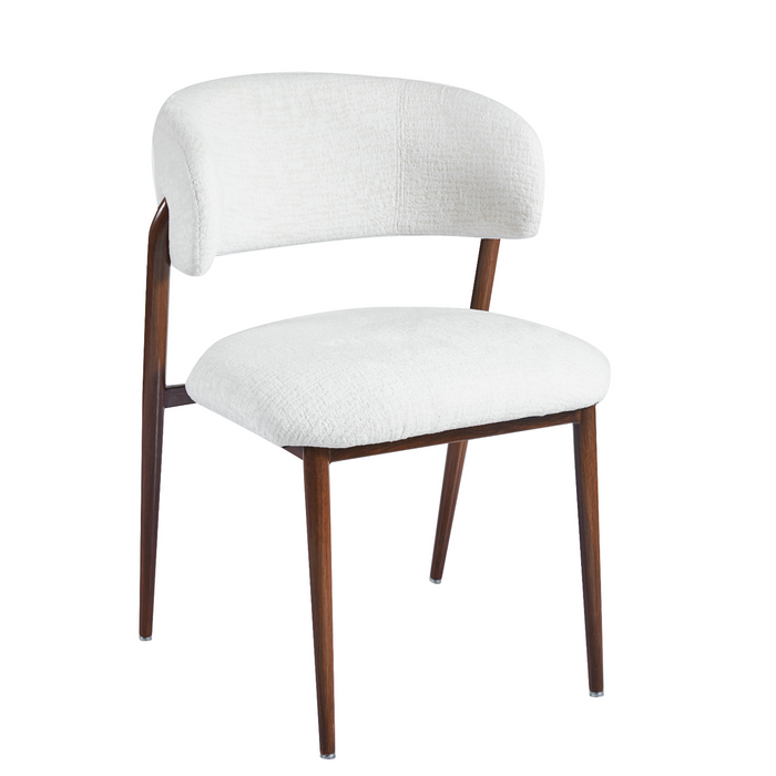 Liorra | Minimalistische eetkamerstoel met gebogen rugleuning en houten poten