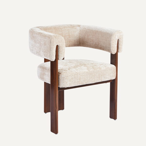 Elisora | Comfortabele eetkamerstoel met houten frame