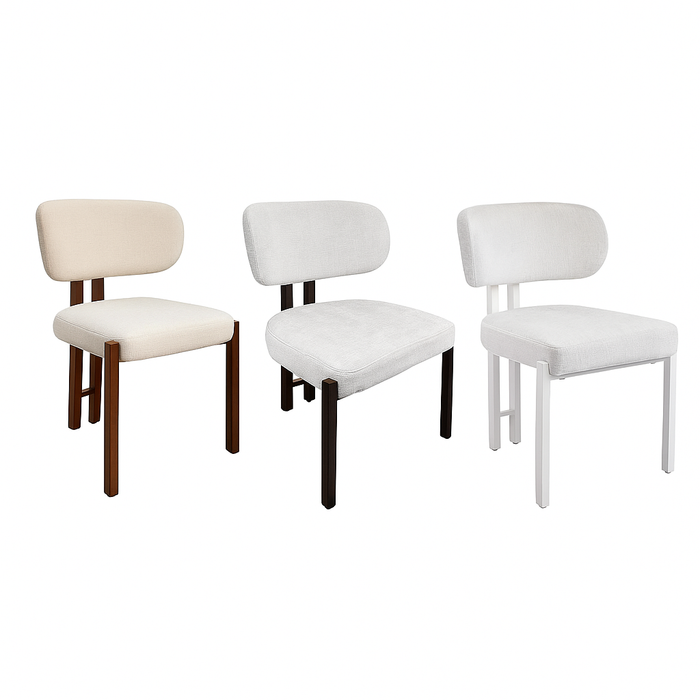 Niva - Stoffen Eetkamerstoel met Massief Houten Frame