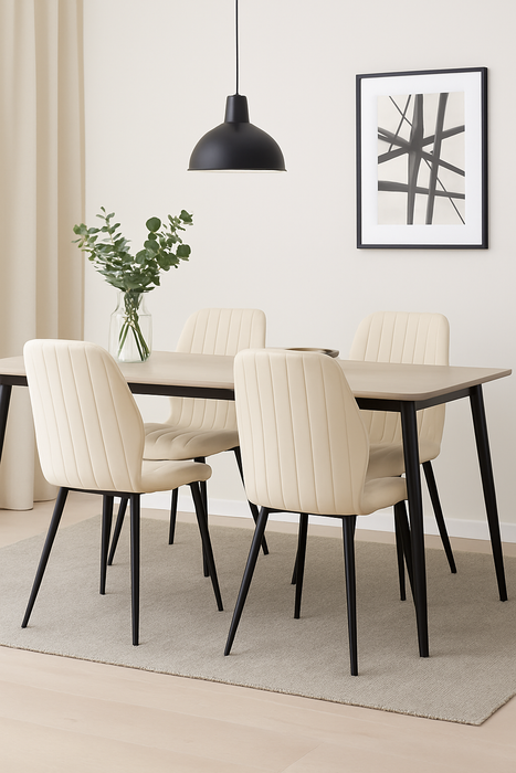 Vittore – Elegante eetkamerstoel met verticale stiksels