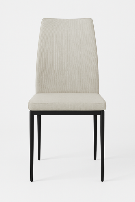 Minimalistische Eetkamerstoel – Licht grijs Zwart Onderstel