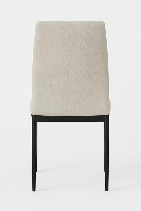 Minimalistische Eetkamerstoel – Licht grijs Zwart Onderstel