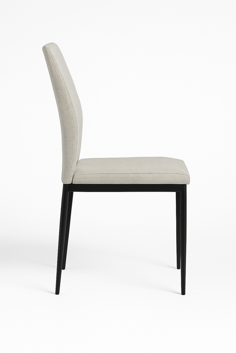 Minimalistische Eetkamerstoel – Licht grijs Zwart Onderstel