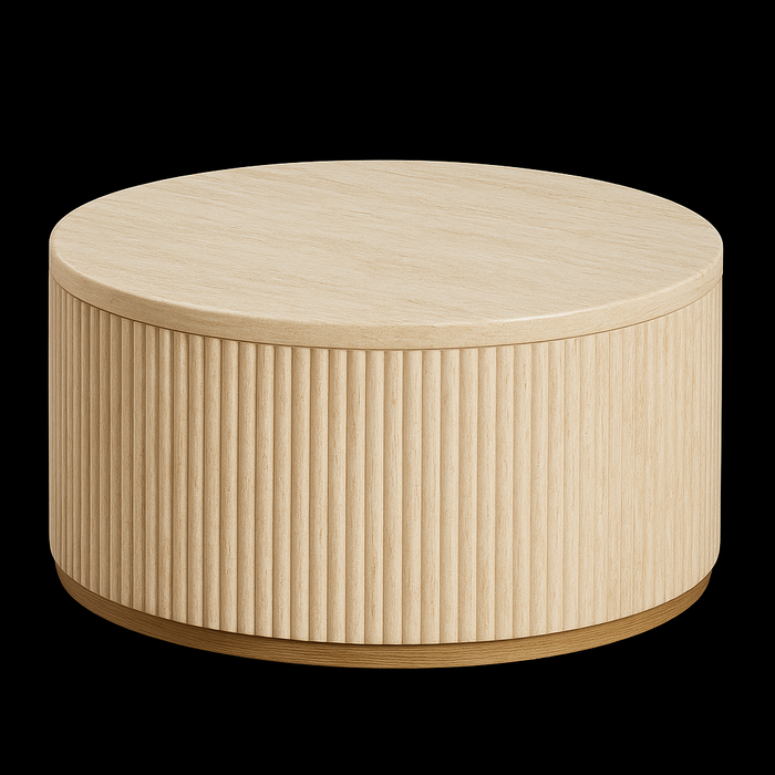 Flinstone Ronde Salontafel – Naturel Eikenlook (Ø80 cm)