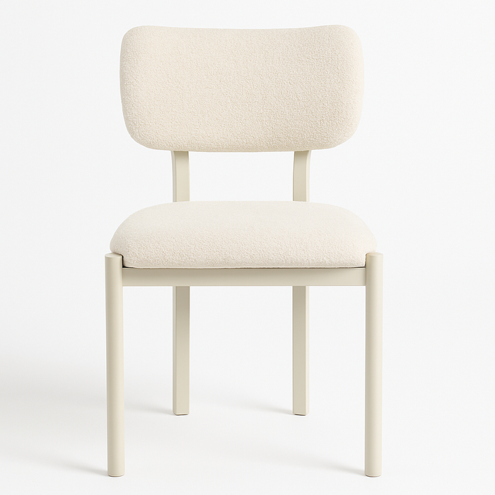 Eno | Bouclé Stoel met Crèmekleurig Frame