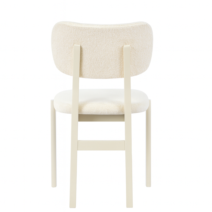 Eno | Bouclé Stoel met Crèmekleurig Frame