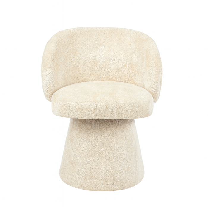 Aleni | Bouclé Draaistoel in Sculpturale Vorm