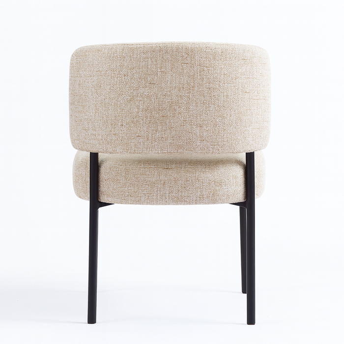 Lorena | Comfortabele eetkamerstoel met metalen poten