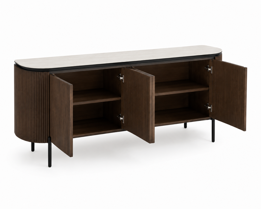Aqua BF Brown Dressoir – 190x50x80 cm – Beige Keramisch Blad