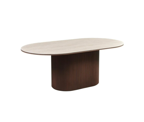 Aqua DT V1 Brown – Eettafel 200x110x76 cm – Beige Keramisch Blad