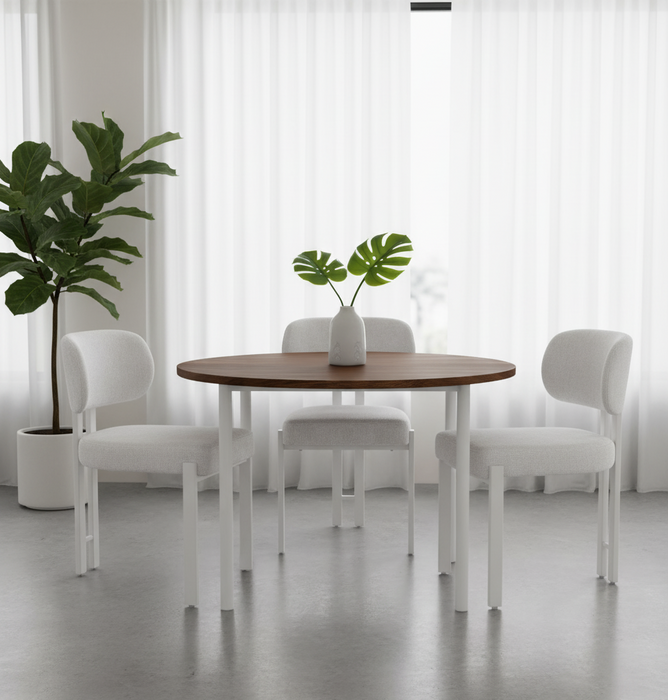 Niva - Stoffen Eetkamerstoel met Massief Houten Frame