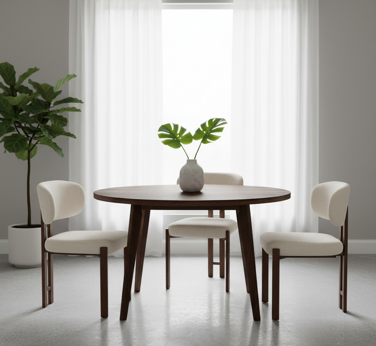 Niva - Stoffen Eetkamerstoel met Massief Houten Frame