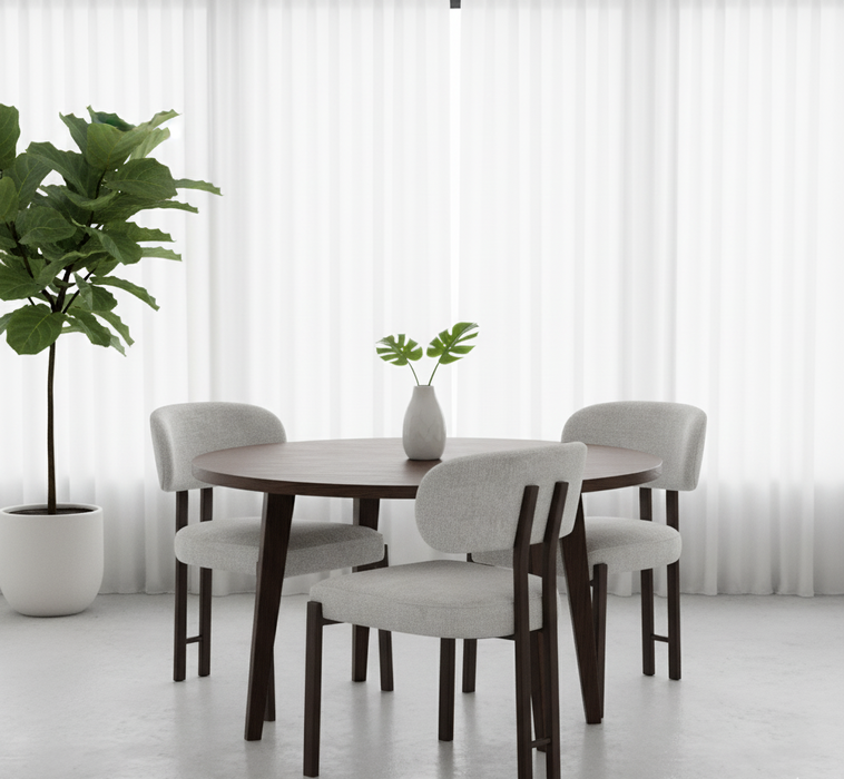 Niva - Stoffen Eetkamerstoel met Massief Houten Frame