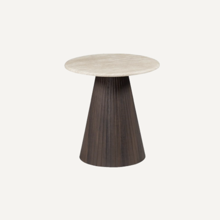 KIMBERLY BROWN ET 55 Ø – Stijlvolle Ronde Bijzettafel met Luxe Marmerlook