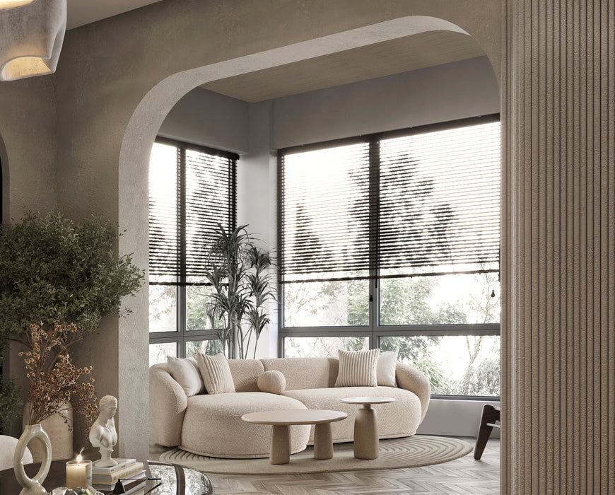 Oslo Sofa Rond – 290 x 76 x 140 cm – Beige Bouclé met Organische Vorm