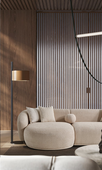 Oslo Sofa Rond – 290 x 76 x 140 cm – Beige Bouclé met Organische Vorm