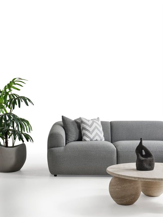 Porto Hoekbank – 290 x 70 x 140 cm – Moderne Bouclé in Zachtgrijs