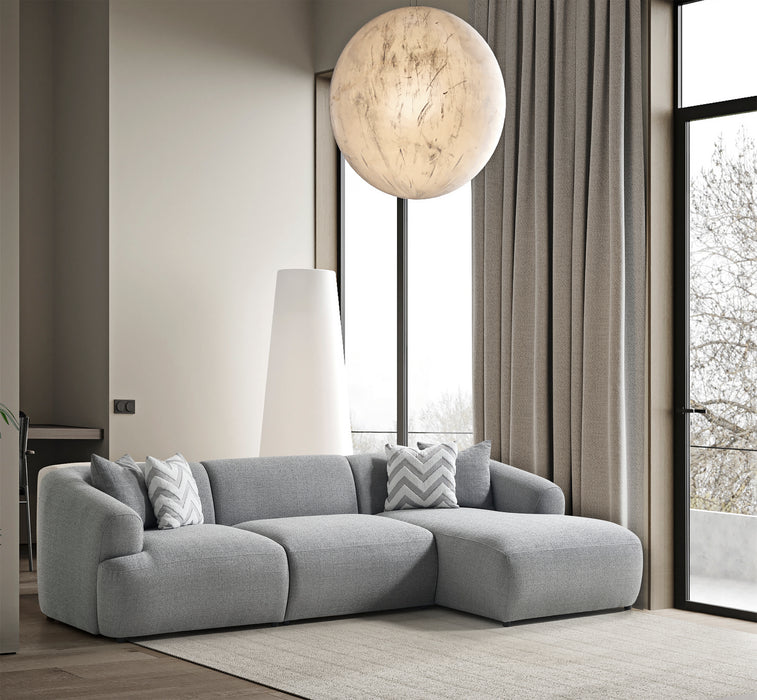 Porto Hoekbank – 290 x 70 x 140 cm – Moderne Bouclé in Zachtgrijs