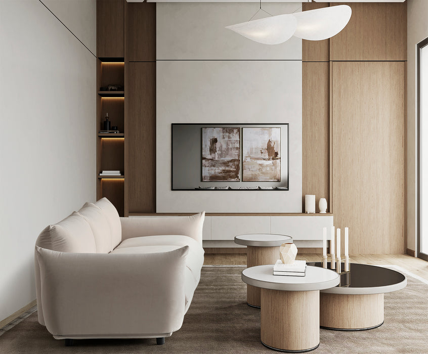 Marseille 3-Zitsbank – 255 x 70 x 100 cm – Elegant Beige met Diepe Zit