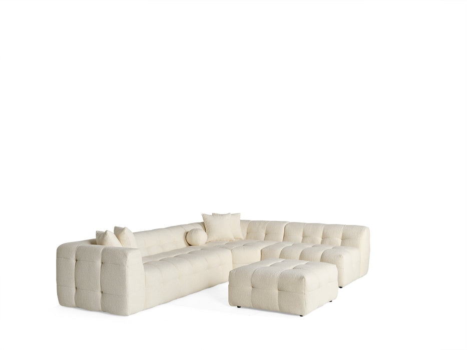 Amsterdam Hoekbank – 290 x 275 cm – Crèmekleurige Bouclé Luxe