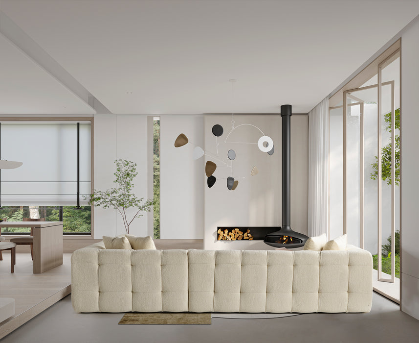 Amsterdam Hoekbank – 290 x 275 cm – Crèmekleurige Bouclé Luxe