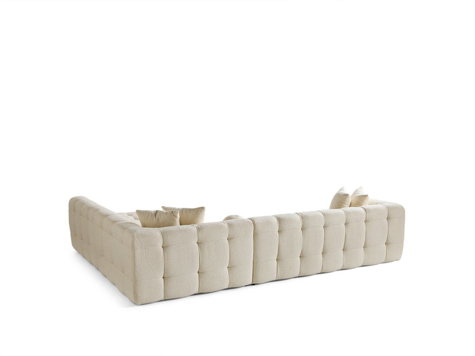 Amsterdam Hoekbank – 290 x 275 cm – Crèmekleurige Bouclé Luxe