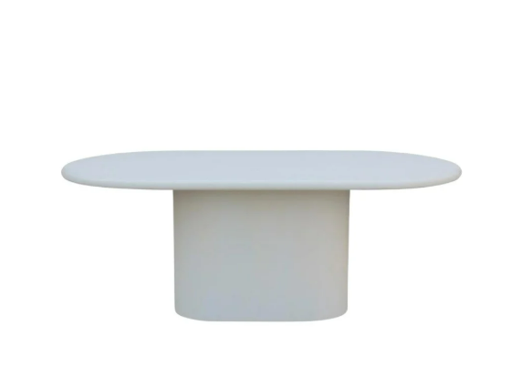 ORGANIC (SILK GLOSS) DT 200 × 110 OVAL WHITE – Luxe Ovale Eettafel met Zijdezachte Glans