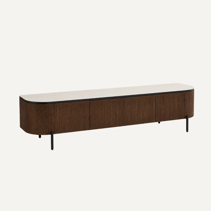 Aqua TT Brown – TV-Meubel 200x50x55 cm – Beige Keramisch Blad