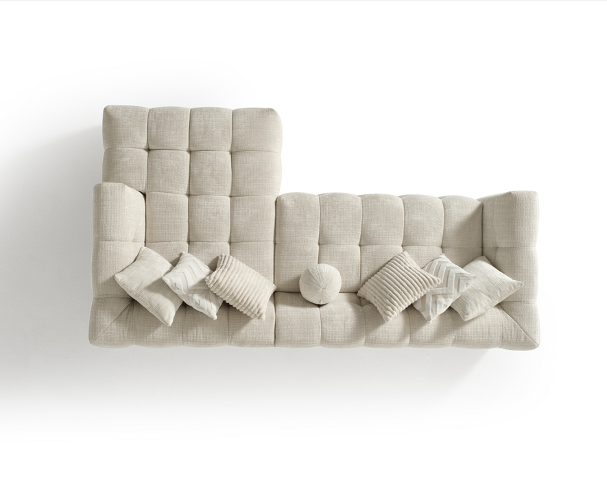 Amsterdam Corner – 280 x 69 x 160 cm – Luxe Hoekbank in Licht Linnenlook