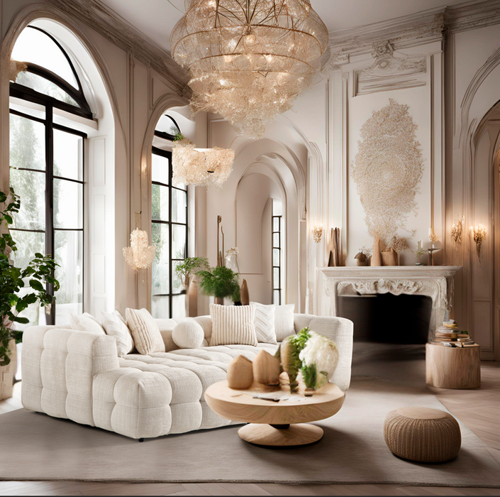 Amsterdam Corner – 280 x 69 x 160 cm – Luxe Hoekbank in Licht Linnenlook