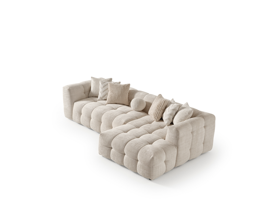 Amsterdam Corner – 280 x 69 x 160 cm – Luxe Hoekbank in Licht Linnenlook