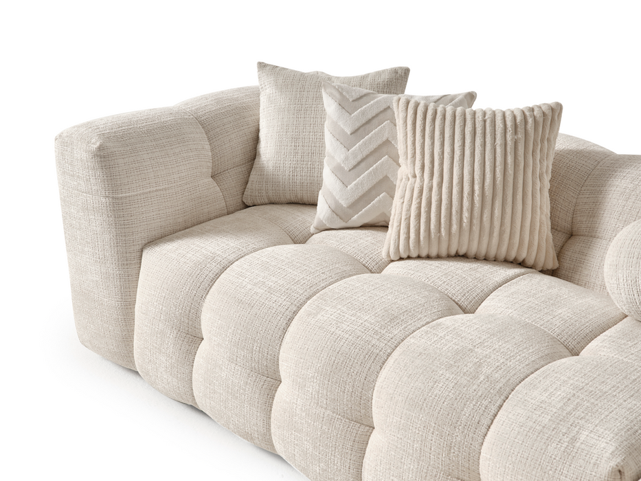 Amsterdam Corner – 280 x 69 x 160 cm – Luxe Hoekbank in Licht Linnenlook