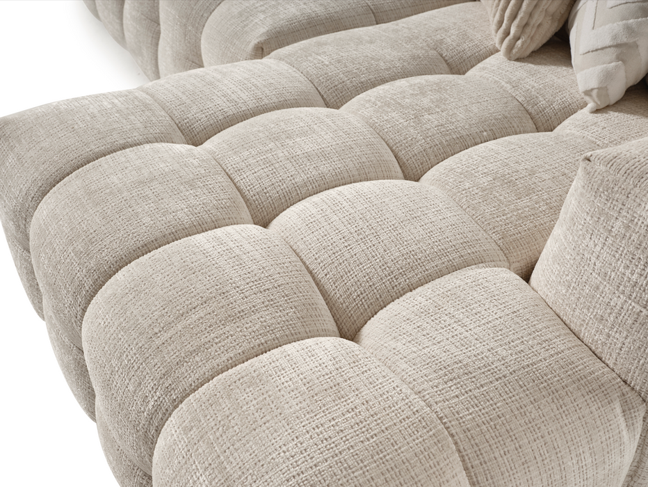 Amsterdam Corner – 280 x 69 x 160 cm – Luxe Hoekbank in Licht Linnenlook