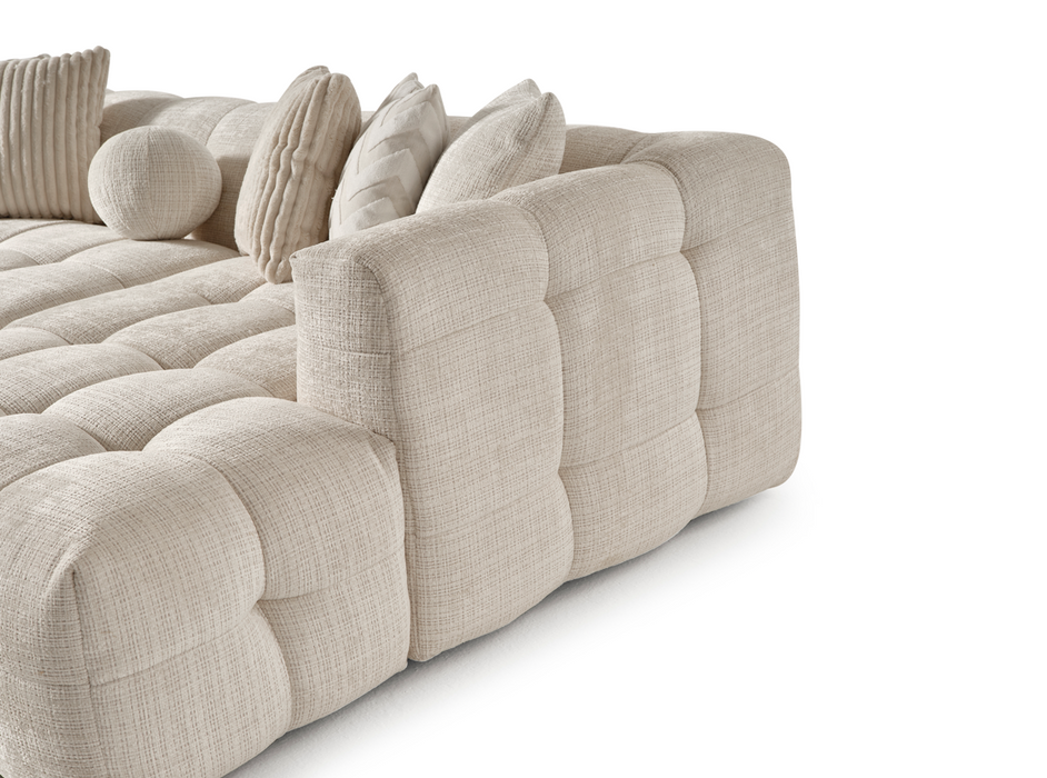 Amsterdam Corner – 280 x 69 x 160 cm – Luxe Hoekbank in Licht Linnenlook