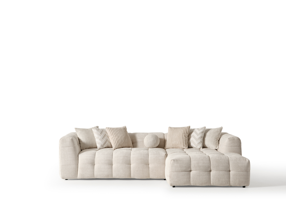 Amsterdam Corner – 280 x 69 x 160 cm – Luxe Hoekbank in Licht Linnenlook