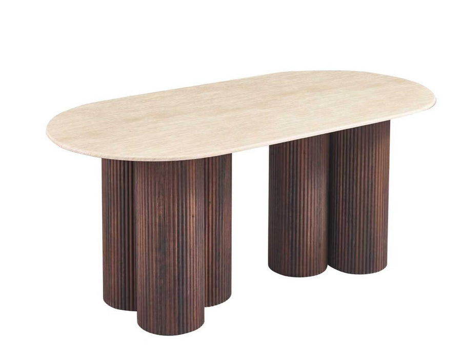 Oslo Eettafel – Travertin Look Marmeren Blad