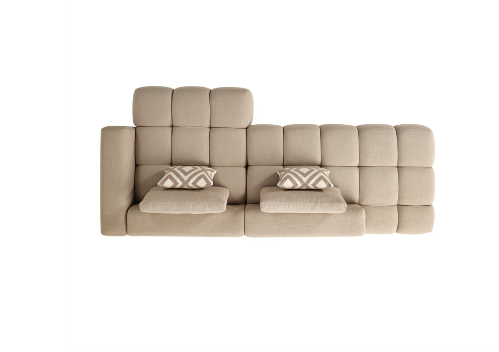 Paris Modulaire Lounge Sofa – 330 x 62 x 150 cm – Beige Structuurstof met Blokdesign