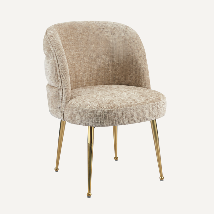 Amara - Fluwelen designstoel met gouden poten