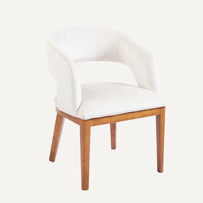 Calista | Comfortabele eetkamerstoel met houten frame